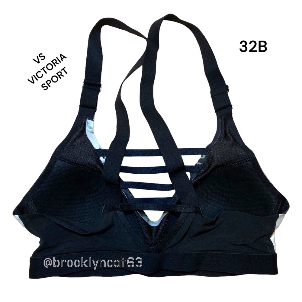 Victorias Secret Lightweight Sport Bra Floral Black 32B - Picture 6 of 10